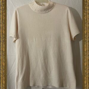 Covington Cream Short Sleeve Sweater